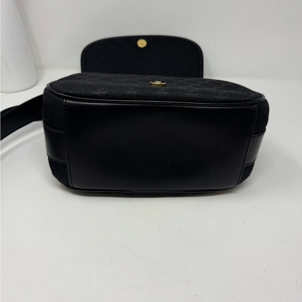 💯 Authentic GUCCI vintage monogram Print Black Shoulder Bag - Picture 10 of 11